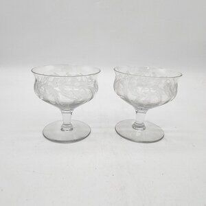 Antique Central Glass Thistle Pattern Glasses